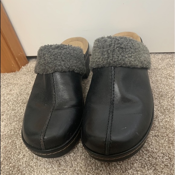 Clarks Soft Cushion Mule Loafers Sherpa Lined Clogs - Picture 6 of 6